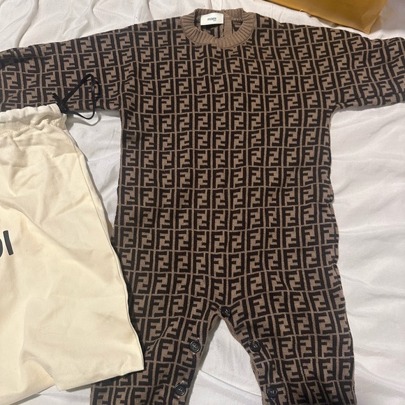 Fendi Brown Monogram Kids Pajama Set